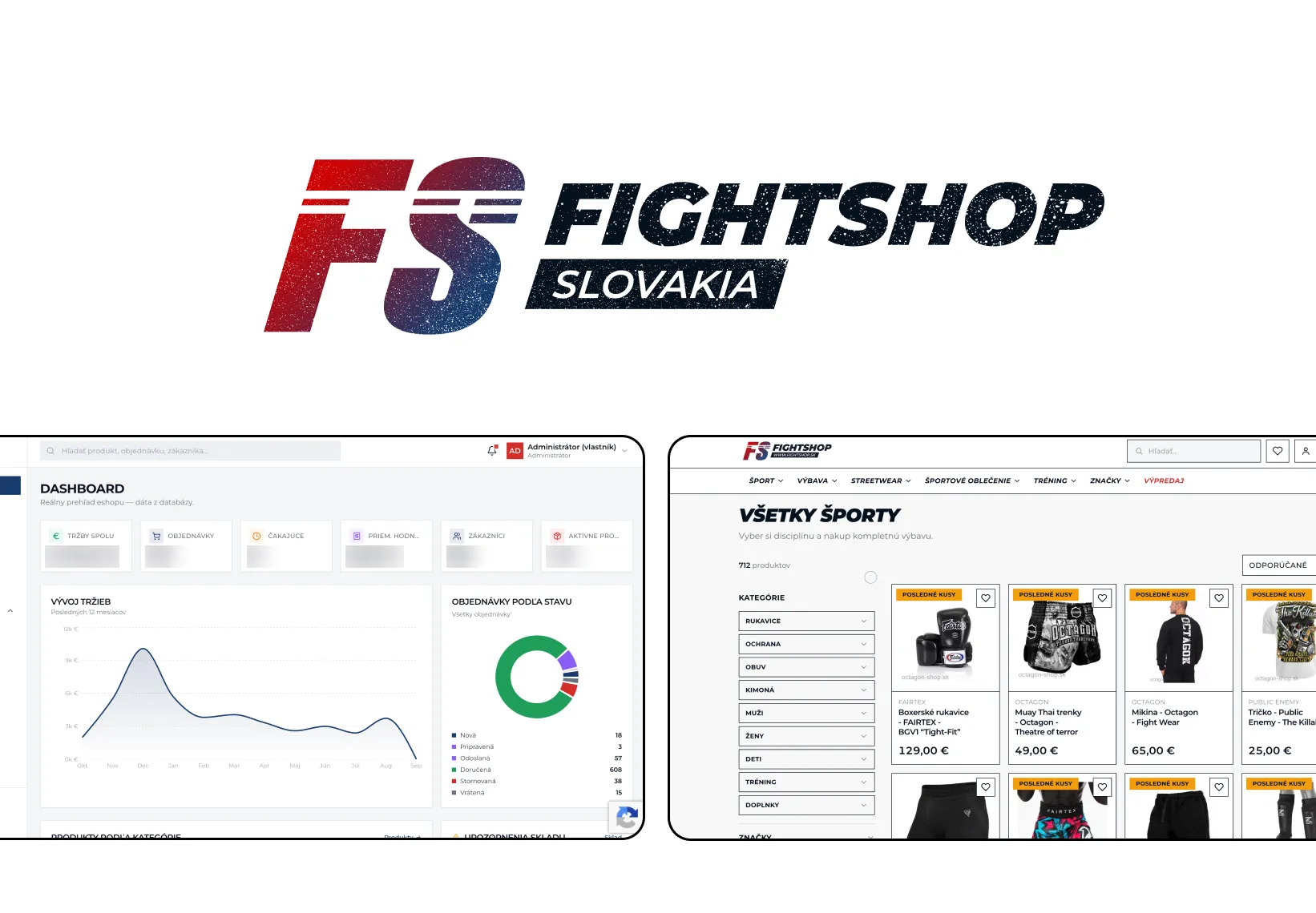 Fightshop Slovakia — e-shop a CRM