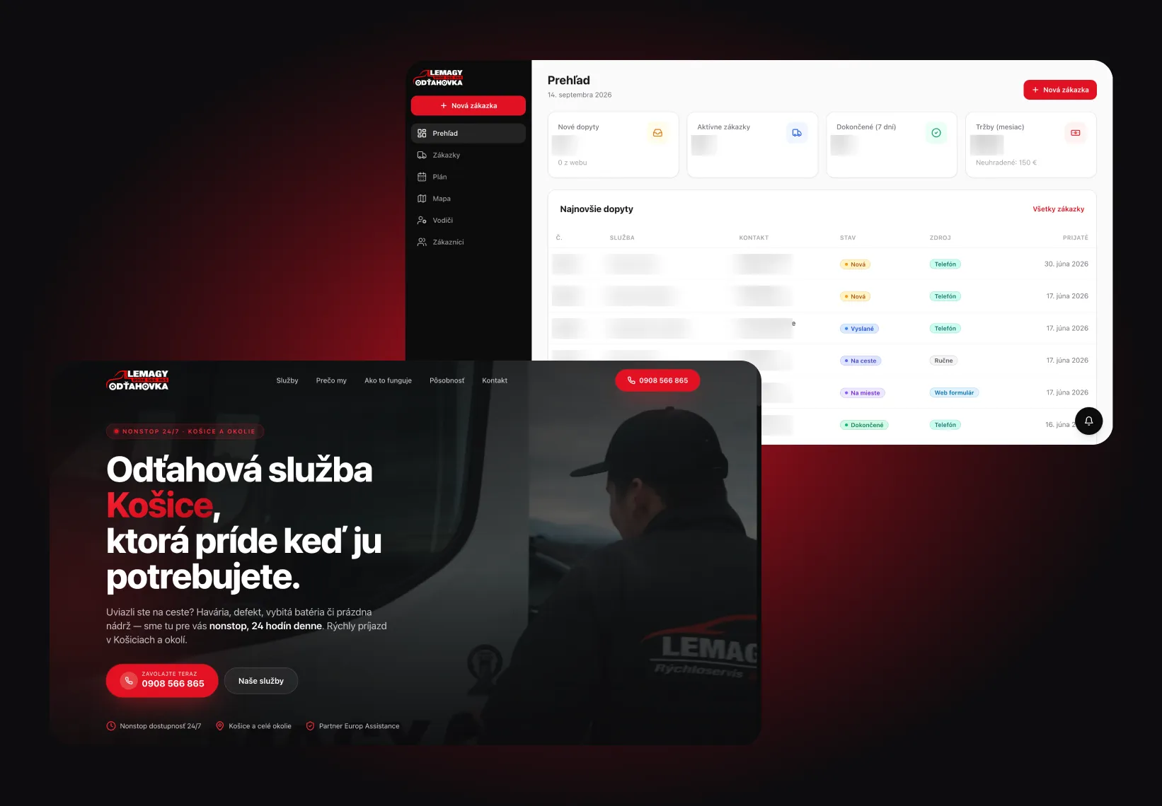Lemagy — web a dispečerský systém