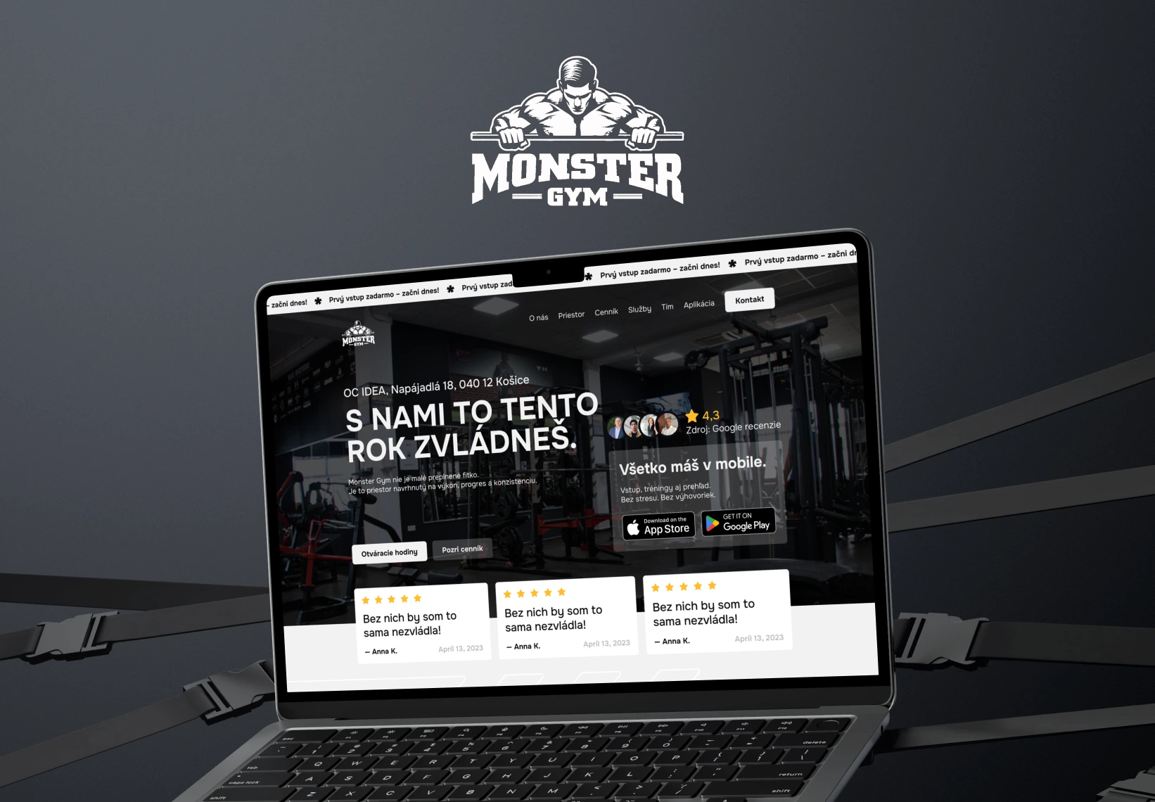 Webová prezentácia pre fitness centrum